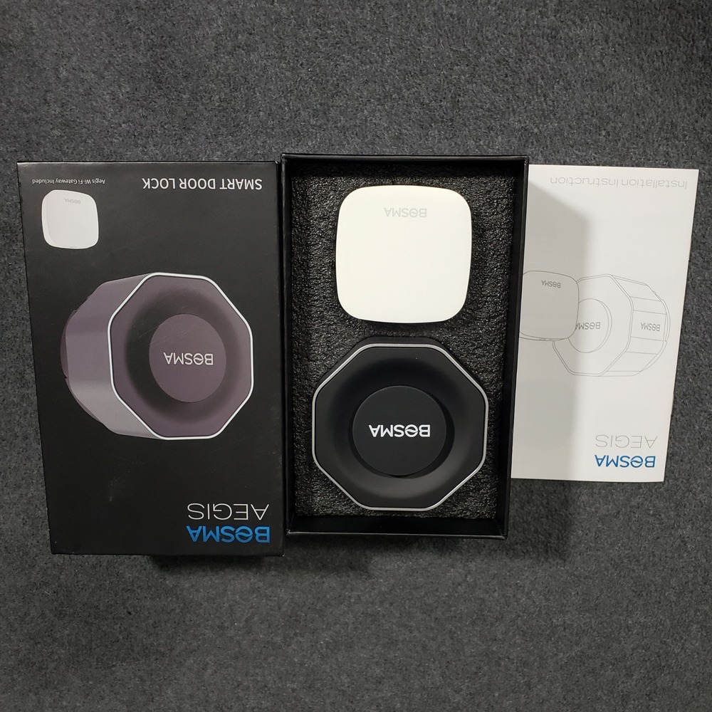 BOSMA Aegis Smart Door Lock Silver Black Wi-Fi Gateway Included US-R Open Box